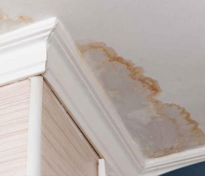 Water damage in the corner of a home